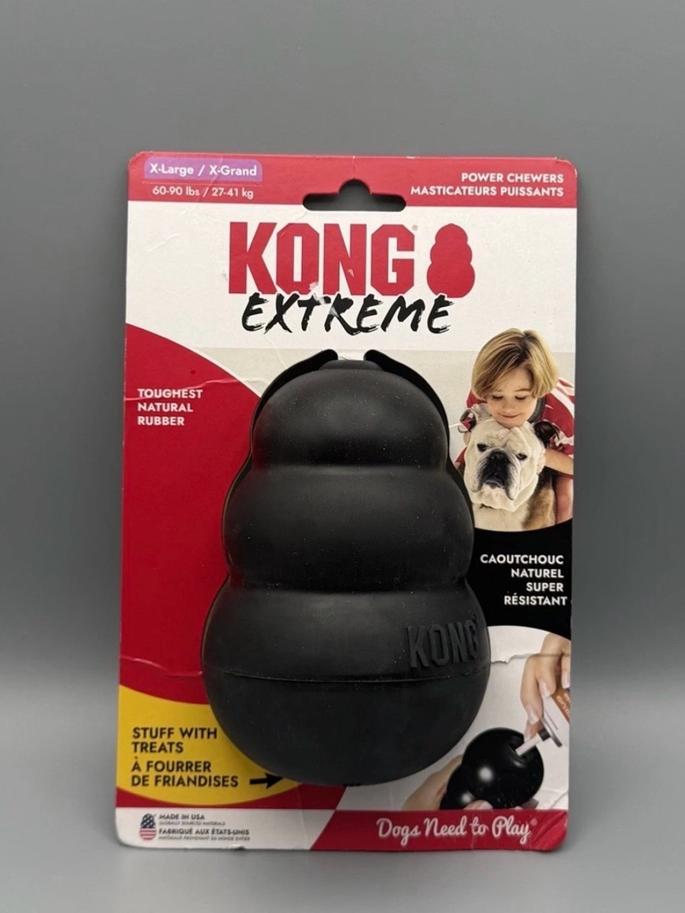 KONG EXTREME BLACK Original Rubber Dog Chew / Size XL* Lot Of 2